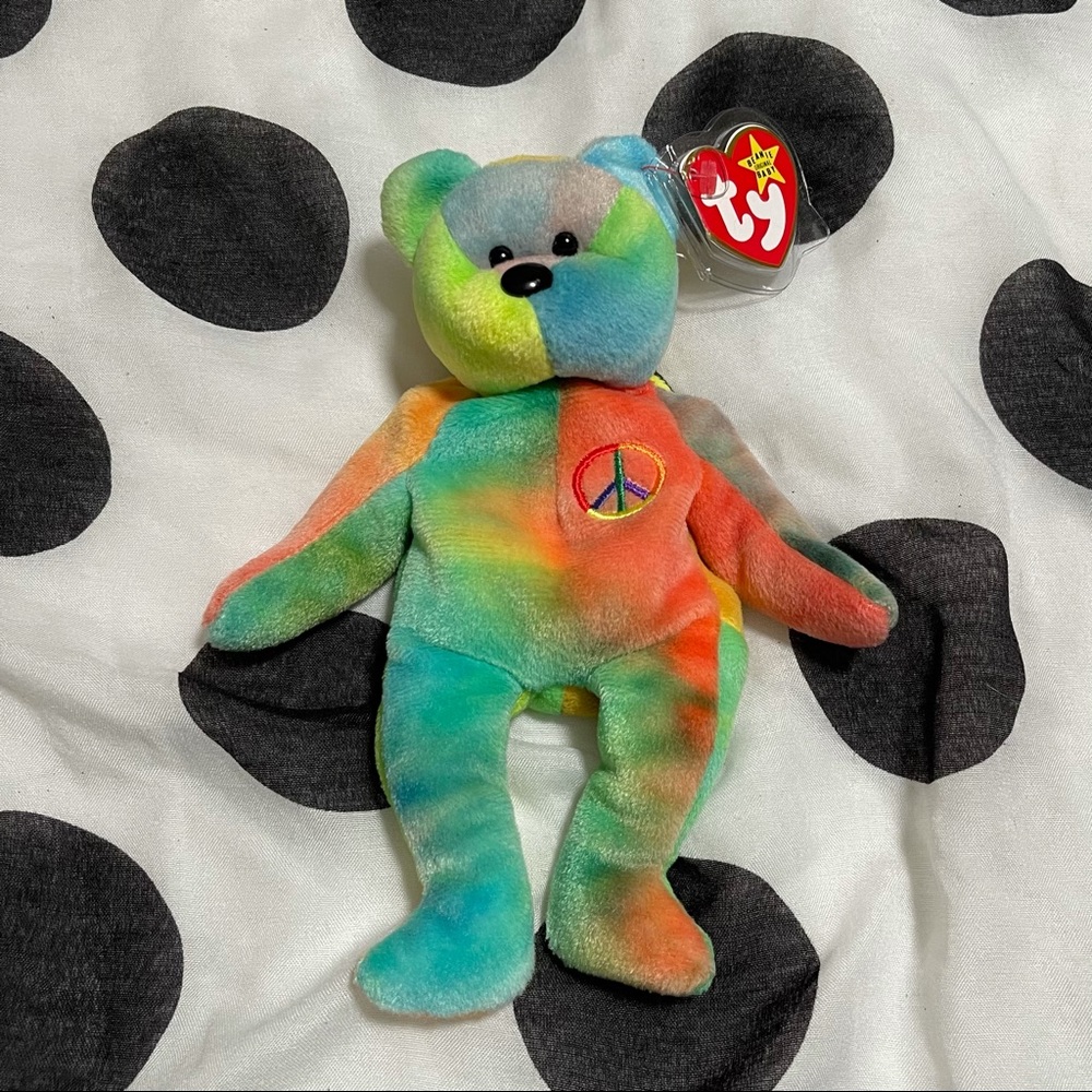 Rare First Edition PVC Ty Beanie Baby Peace